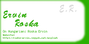 ervin roska business card